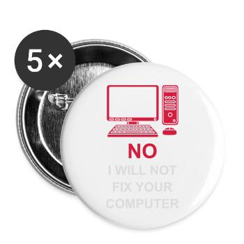 not fix your computer - Buttons small 1''/25 mm (5-pack) - white - Front