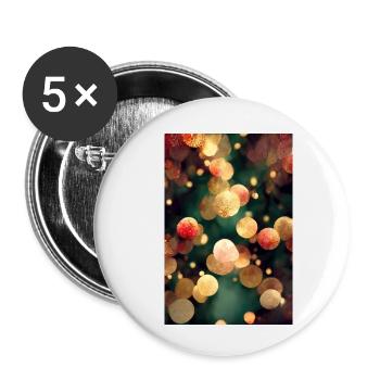Lumières BG de Noël - Lot de 5 petits badges (25 mm) - blanc - Devant