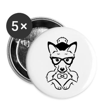Logo MascotteART'NAC - Buttons klein 25 mm (5er Pack) - Weiß - Vorne