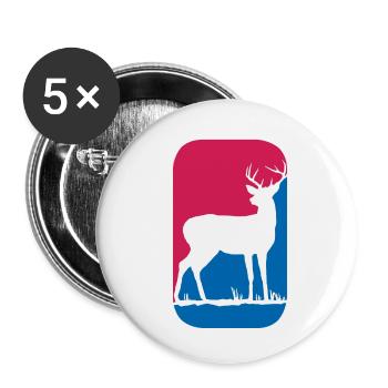 Jäger Lustig Rehbock Hirsch Jagd Geschenk Wild - Buttons klein 25 mm (5er Pack) - Weiß - Vorne