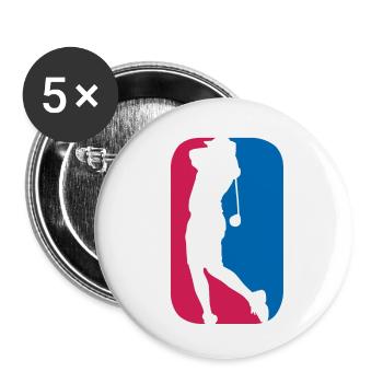 Golf Sport Logo Minigolf einlochen lustig Geschenk - Buttons klein 25 mm (5er Pack) - Weiß - Vorne