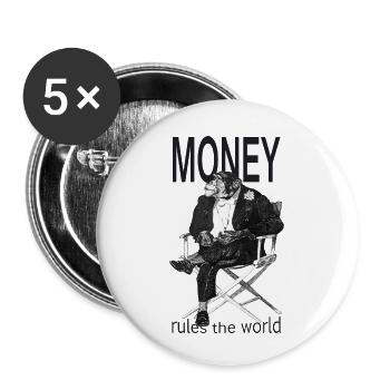 Money rules the world - Buttons small 1''/25 mm (5-pack) - white - Front