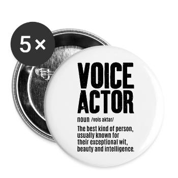 Définition de l’acteur de doublage - Lot de 5 petits badges (25 mm) - blanc - Devant