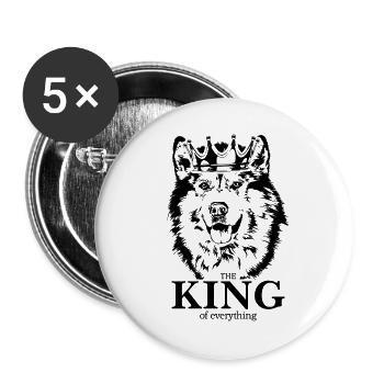 ALASKAN MALAMUTE Roi de tout Chiens Wilsigns - Lot de 5 petits badges (25 mm) - blanc - Devant