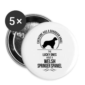 WELSH SPRINGER SPANIEL Guardian Angel Wilsigns - Buttons small 1''/25 mm (5-pack) - white - Front