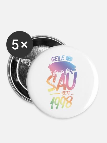 1998 Geile Sau - Buttons klein 25 mm (5er Pack) - Weiß