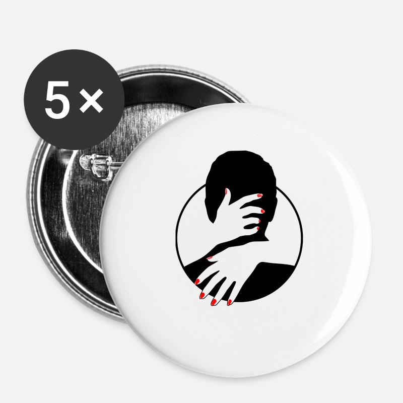 Love - Self-Love - Valentine's Day - Buttons small 1''/25 mm (5-pack) - white
