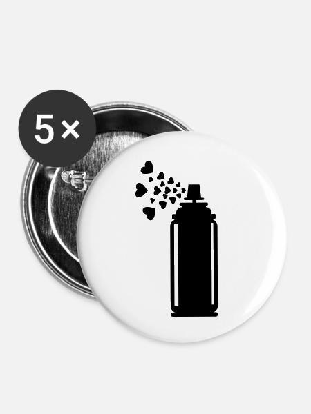 Airbrush 01 - Buttons klein 25 mm (5er Pack) - Weiß