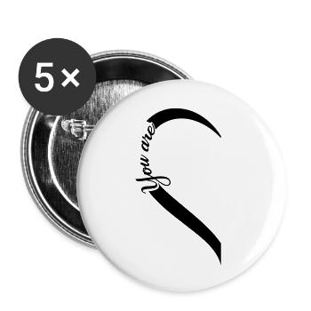 YOU ARE MINE - Buttons klein 25 mm (5er Pack) - Weiß - Vorne
