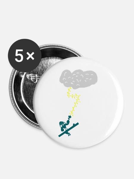 Taube - Buttons klein 25 mm (5er Pack) - Weiß