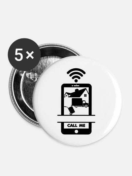 Neues Haus, Umzug - Buttons klein 25 mm (5er Pack) - Weiß