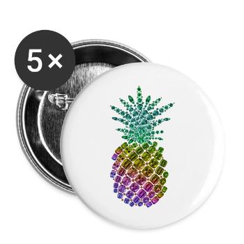 Edesletine Ananas - Buttons klein 25 mm (5er Pack) - Weiß - Vorne