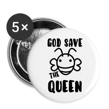 God save the queen - Buttons small 1''/25 mm (5-pack) - white - Front