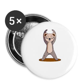 Namaste Bär - Buttons klein 25 mm (5er Pack) - Weiß - Vorne