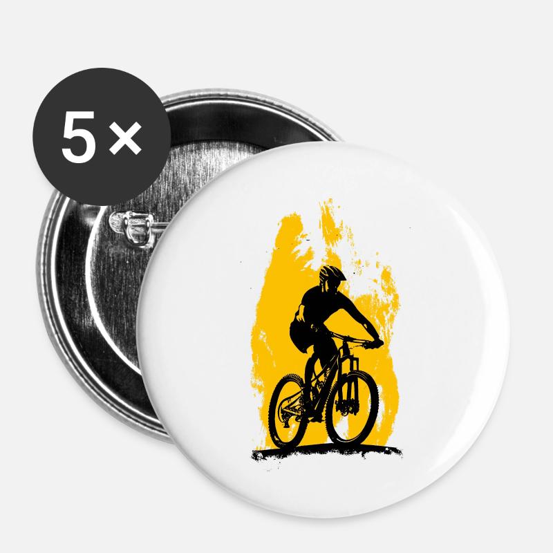 Mountain biking mountain biking - Buttons small 1''/25 mm (5-pack) - white