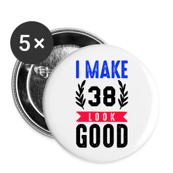 look good 38 - Buttons klein 25 mm (5er Pack) - Weiß - Vorne