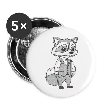 Busy Fox - Buttons small 1''/25 mm (5-pack) - white - Front