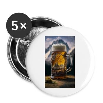 Mass Bier - Buttons klein 25 mm (5er Pack) - Weiß - Vorne