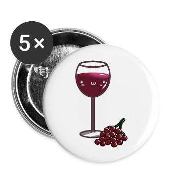 Vin doux - Lot de 5 petits badges (25 mm) - blanc - Devant