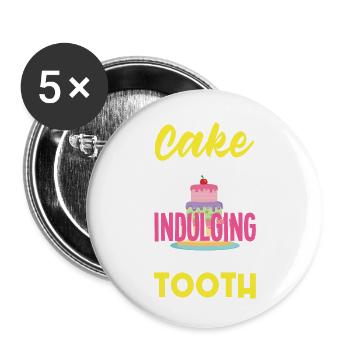 Mukbang and Cake - Buttons small 1''/25 mm (5-pack) - white - Front
