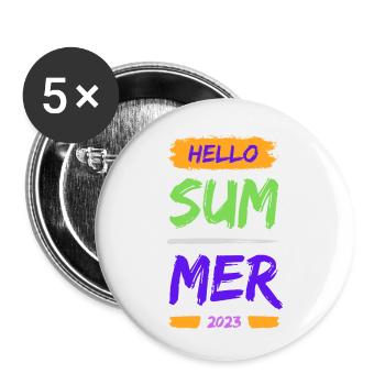 Hello Summer - Buttons klein 25 mm (5er Pack) - Weiß - Vorne