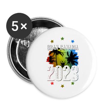 Grande Canarie 2023 (Garantie du prix le plus bas) - Lot de 5 petits badges (25 mm) - blanc - Devant