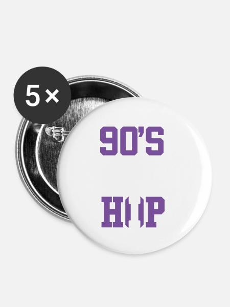 90 ger hip hop breakdance - Buttons klein 25 mm (5er Pack) - Weiß