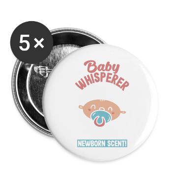 Bébé chuchoteur cette odeur irrésistible de nouveau-né - Lot de 5 petits badges (25 mm) - blanc - Devant