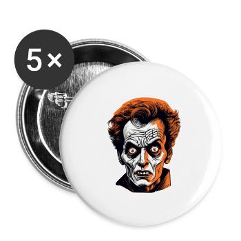 60s Horror Movie Character Illustration - Buttons small 1''/25 mm (5-pack) - white - Front