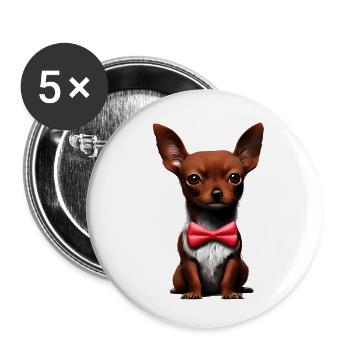 Chihuahua Dog Propriétaire Chihuahua Puppy Dogs - Lot de 5 petits badges (25 mm) - blanc - Devant