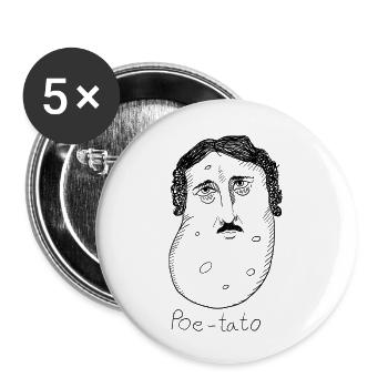 edgar allan poe poetato pun - Buttons small 1''/25 mm (5-pack) - white - Front