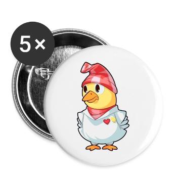 Bibi le poussin - Lot de 5 petits badges (25 mm) - blanc - Devant