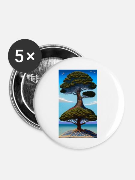Tree Fusion - Buttons klein 25 mm (5er Pack) - Weiß