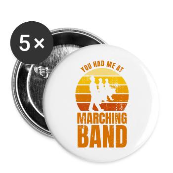 Marschkapellen Witz - Buttons klein 25 mm (5er Pack) - Weiß - Vorne