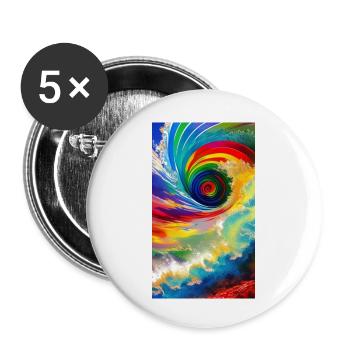 Colorful Spiral Universe - Buttons small 1''/25 mm (5-pack) - white - Front