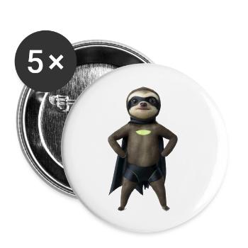 Luie superheld - Buttons klein 25 mm (5-pack) - wit - Voor
