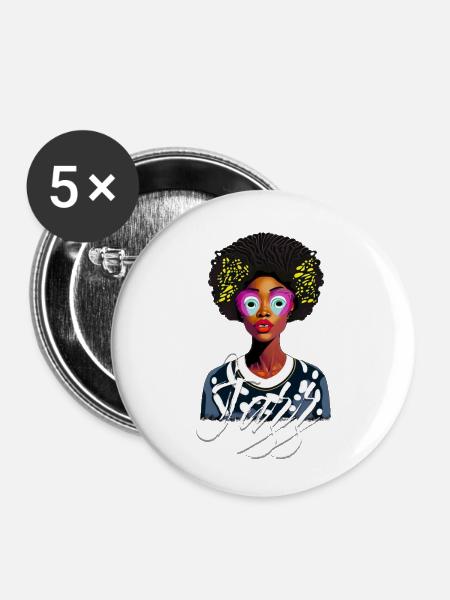 Jazz - Buttons klein 25 mm (5er Pack) - Weiß