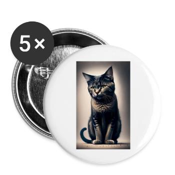 Katze | Haustier | Katzenfan | niedlich | Kätzchen - Buttons klein 25 mm (5er Pack) - Weiß - Vorne