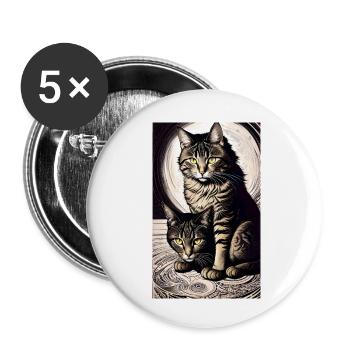 Katze | Haustier | Katzenfan | niedlich | Kätzchen - Buttons klein 25 mm (5er Pack) - Weiß - Vorne