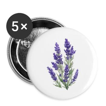 Lavendel - Buttons klein 25 mm (5er Pack) - Weiß - Vorne