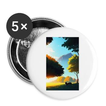 Katze | Haustier | Katzenfan | niedlich | Kätzchen - Buttons klein 25 mm (5er Pack) - Weiß - Vorne