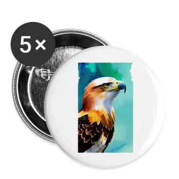 Eagle | Birds | Freedom | Animals - Buttons small 1''/25 mm (5-pack) - white - Front