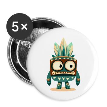 KiddyTikki Inn - Buttons klein 25 mm (5er Pack) - Weiß - Vorne