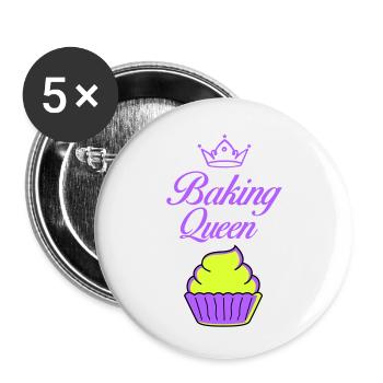 baking queen - Buttons small 1''/25 mm (5-pack) - white - Front