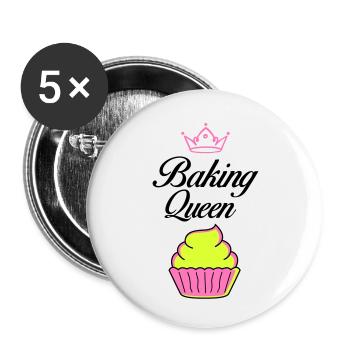 baking queen - Buttons small 1''/25 mm (5-pack) - white - Front