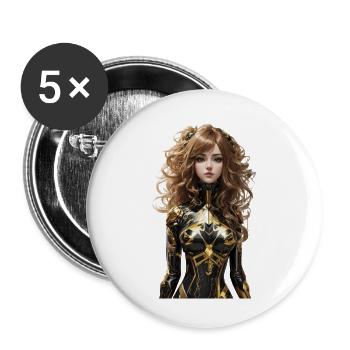 Anime - Lot de 5 petits badges (25 mm) - blanc - Devant