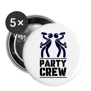 Équipage de fête - Lot de 5 petits badges (25 mm) - blanc - Devant