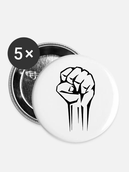faust 01 - Buttons klein 25 mm (5er Pack) - Weiß