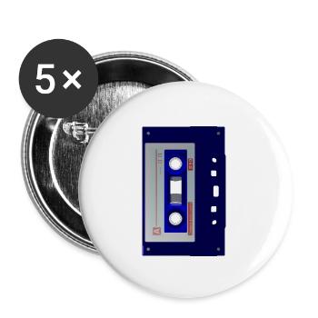 Casette transparente - Lot de 5 petits badges (25 mm) - blanc - Devant