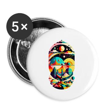 Cosmic Landscape 01 - Buttons klein 25 mm (5er Pack) - Weiß - Vorne